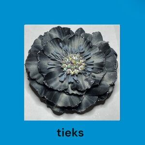 Tieks Black Leopard Limited Addition Flower